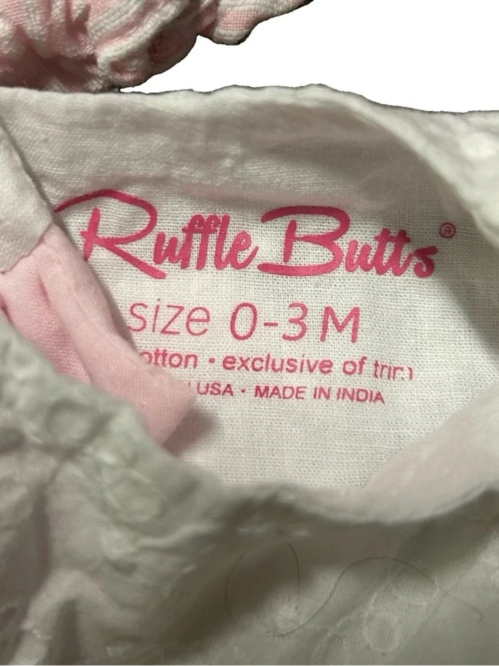 Baby Girl Ruffle Butts Pink White Summer Outfit Size 0-3 Months